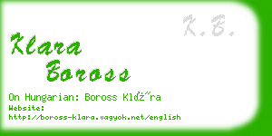 klara boross business card